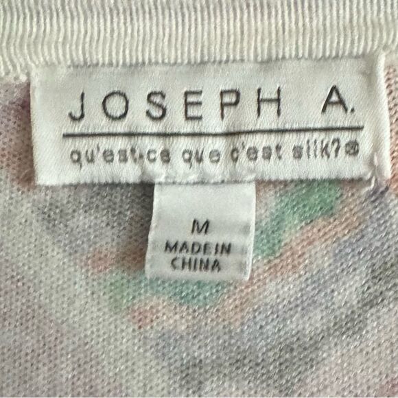 Joesph A. Pink & Green Abstract Print Button Front Cardigan Sweater Size Medium - Picture 4 of 6